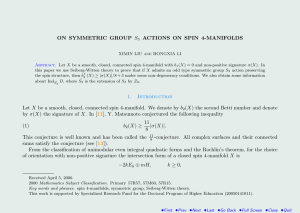 ON SYMMETRIC GROUP S ACTIONS ON SPIN 4-MANIFOLDS
