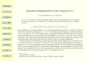 ISOLATED SUBSEMIGROUPS IN THE VARIANTS OF T