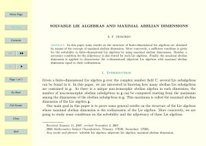 SOLVABLE LIE ALGEBRAS AND MAXIMAL ABELIAN DIMENSIONS