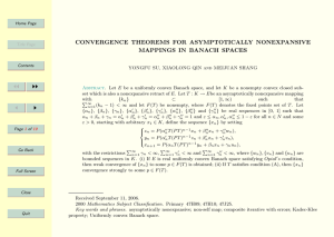 JJ CONVERGENCE THEOREMS FOR ASYMPTOTICALLY NONEXPANSIVE MAPPINGS IN BANACH SPACES II
