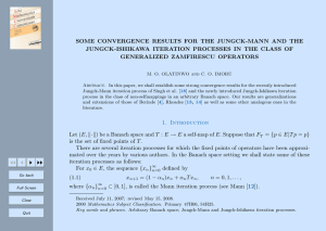 SOME CONVERGENCE RESULTS FOR THE JUNGCK-MANN AND THE