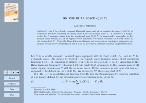 ON THE DUAL SPACE C (S, X)