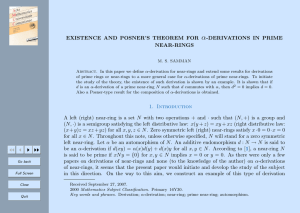 α EXISTENCE AND POSNER’S THEOREM FOR -DERIVATIONS IN PRIME NEAR-RINGS