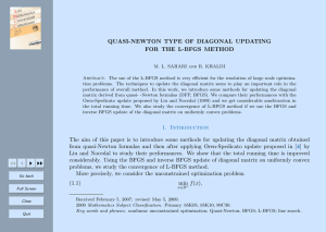 QUASI-NEWTON TYPE OF DIAGONAL UPDATING FOR THE L-BFGS METHOD