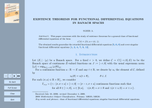EXISTENCE THEOREMS FOR FUNCTIONAL DIFFERENTIAL EQUATIONS IN BANACH SPACES