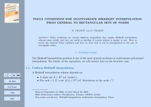 POLYA CONDITIONS FOR MULTIVARIATE BIRKHOFF INTERPOLATION: