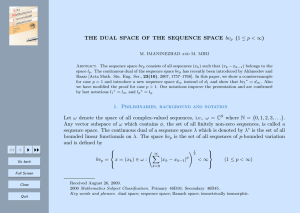 THE DUAL SPACE OF THE SEQUENCE SPACE bv