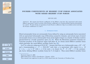 FOURIER COEFFICIENTS OF HILBERT CUSP FORMS ASSOCIATED