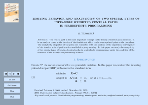 LIMITING BEHAVIOR AND ANALYTICITY OF TWO SPECIAL TYPES OF
