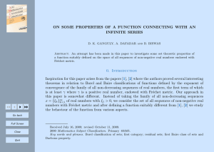 ON SOME PROPERTIES OF A FUNCTION CONNECTING WITH AN INFINITE SERIES