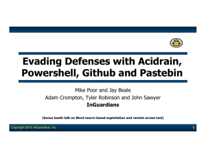 Evading Defenses with Acidrain, Powershell, Github and Pastebin