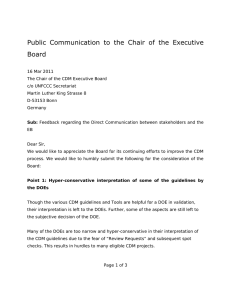 Public Communication to the Chair of the Executive Board