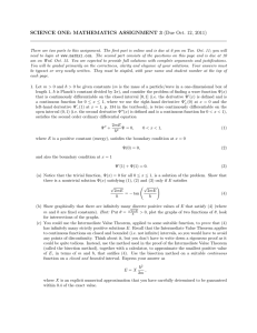 SCIENCE ONE: MATHEMATICS ASSIGNMENT 3 (Due Oct. 12, 2011)