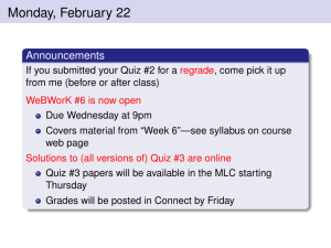 Monday, February 22 Announcements
