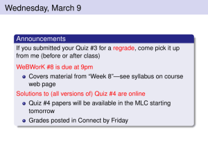 Wednesday, March 9 Announcements