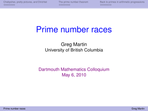 Chebyshev, pretty pictures, and Dirichlet The prime number theorem