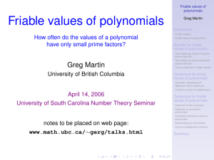 Friable values of polynomials have only small prime factors? Friable values of
