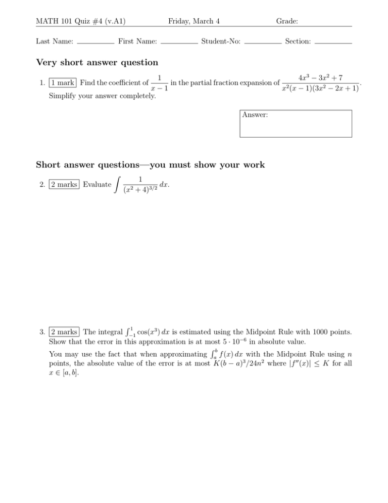Very Short Answer Question