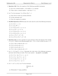 Mathematics 220 Homework for Week 4 Due February 1 or 2