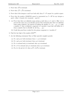 Mathematics 220 Homework 6 Due Feb. 24/25 √