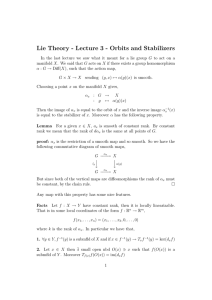 Lie Theory - Lecture 3 - Orbits and Stabilizers