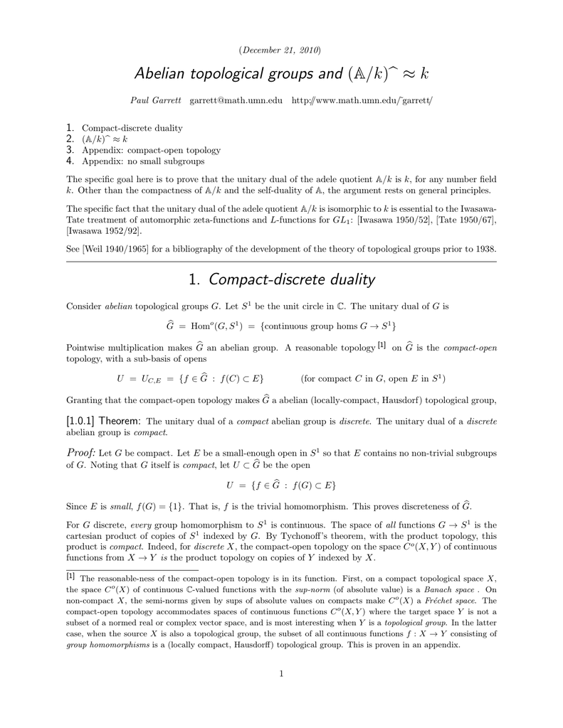 Abelian Topological Groups And A K B K 1