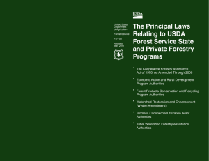 The Principal Laws Relating to USDA Forest Service State and Private Forestry
