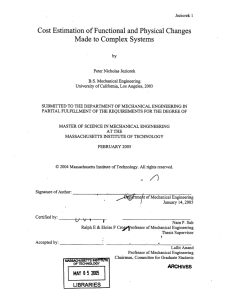 Cost Estimation of Functional  and Physical  Changes