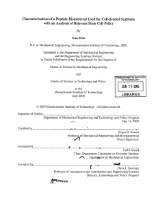 Characterization of a Peptide Biomaterial Used  for Cell-Seeded ... with  an Analysis  of Relevant  Stem ...