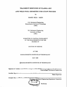 TRANSIENT  RESPONSE  OF  PLASMA ARC by HAMID  REZA