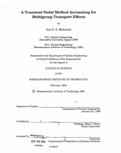 Multigroup Transport Effects A Transient  Nodal Method Accounting  for