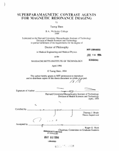 SUPERPARAMAGNETIC  CONTRAST  AGENTS Tueng  Shen