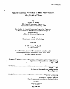 Radio Frequency Properties of  Melt-Recrystallized YBa Cu307a  Fibers