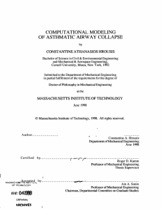 COMPUTATIONAL  MODELING OF ASTHIMATIC  AIRWAY  COLLAPSE