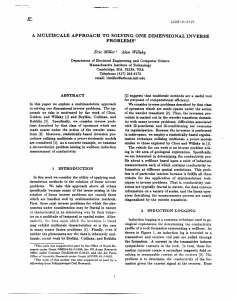 A  MULTISCALE  APPROACH  TO  SOLVING ... PROBLEMS* Eric Miller t  Alan  Willsky