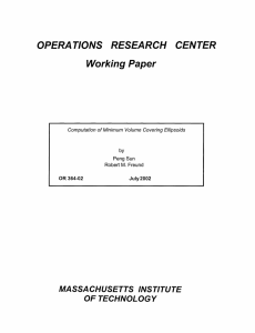 OPERA TIONS RESEARCH CENTER Working Paper MASSACHUSETTS  INSTITUTE
