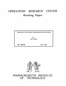 CENTER OPERA TIONS RESEARCH Working  Paper