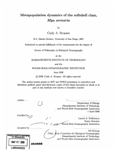 Metapopulation  dynamics  of  the  softshell ... Mya  arenaria Carly  A.  Strasser by