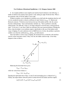 Two Problems of Rotational Equilibrium—C.E. Mungan, Summer 2000 1.
