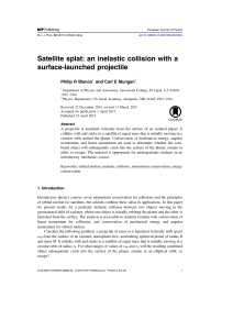 Satellite splat: an inelastic collision with a surface-launched projectile Blanco