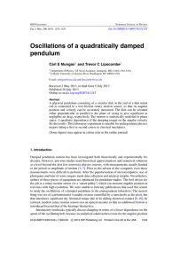 Oscillations of a quadratically damped pendulum ungan Lipscombe