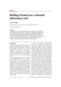 Rolling friction on a wheeled laboratory cart Carl E Mungan