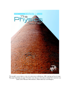 This month’s cover shows a view of a shot tower... The paper beginning on page 218 of this issue discusses...