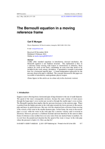 The Bernoulli equation in a moving reference frame Carl E Mungan