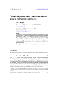 Chemical potential of one-dimensional simple harmonic oscillators Carl E Mungan