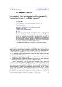 Comment on ‘The two-capacitor problem revisited: a mechanical harmonic oscillator approach’