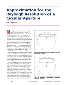 R Approximation for the Rayleigh Resolution of a Circular Aperture