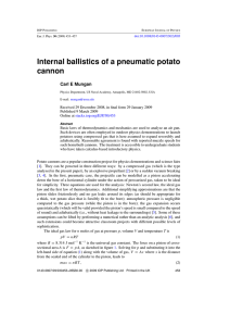 Internal ballistics of a pneumatic potato cannon Carl E Mungan