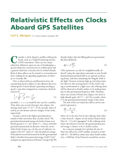 C Relativistic Effects on Clocks Aboard GPS Satellites Carl E. Mungan,