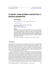 A classic chase problem solved from a physics perspective Carl E Mungan